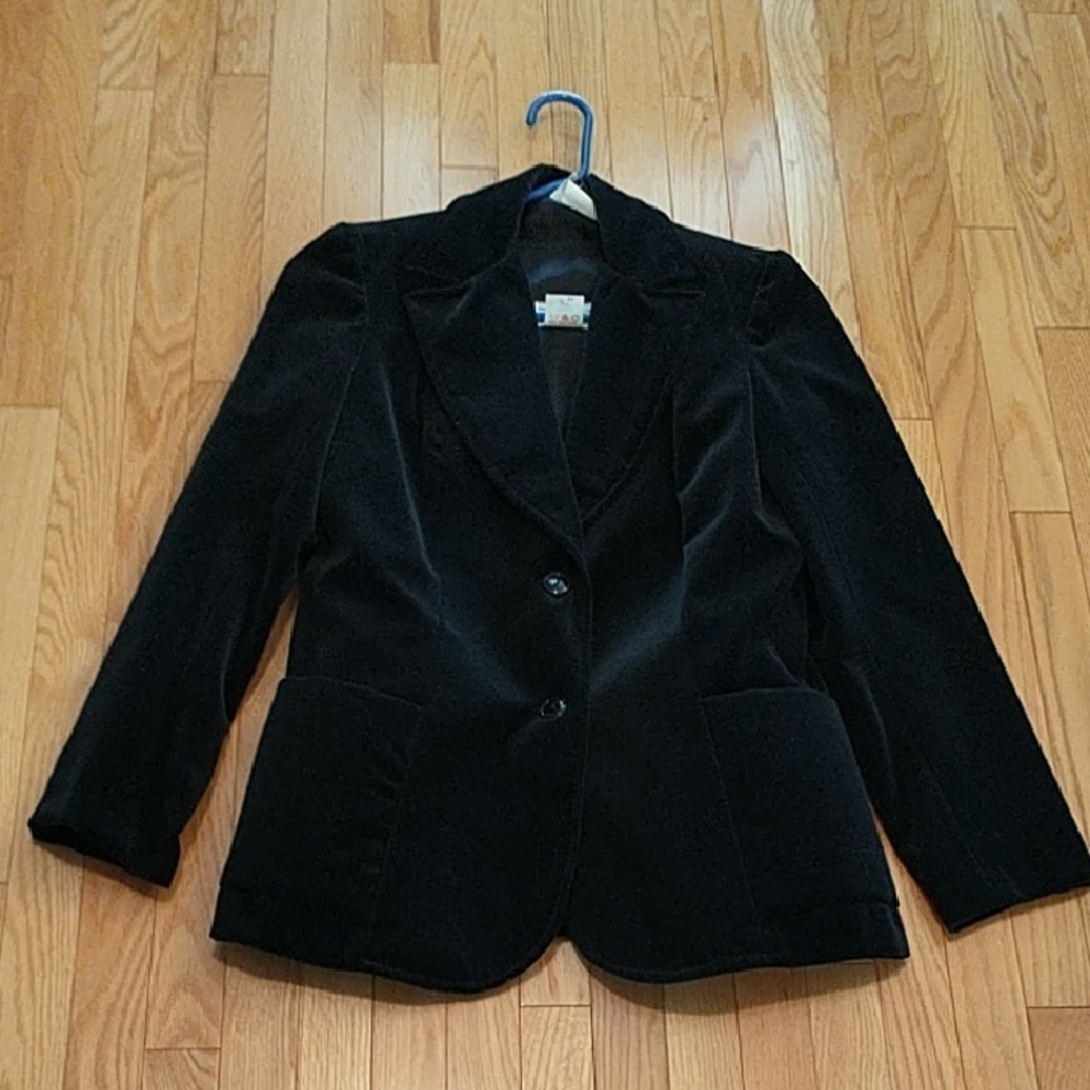 Vintage Black Velvet Women's Blazer Jacket Size 12